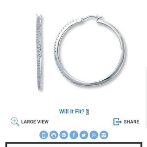 1/4 carat white dimond hoop earrings